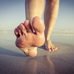 healthy foot on beach